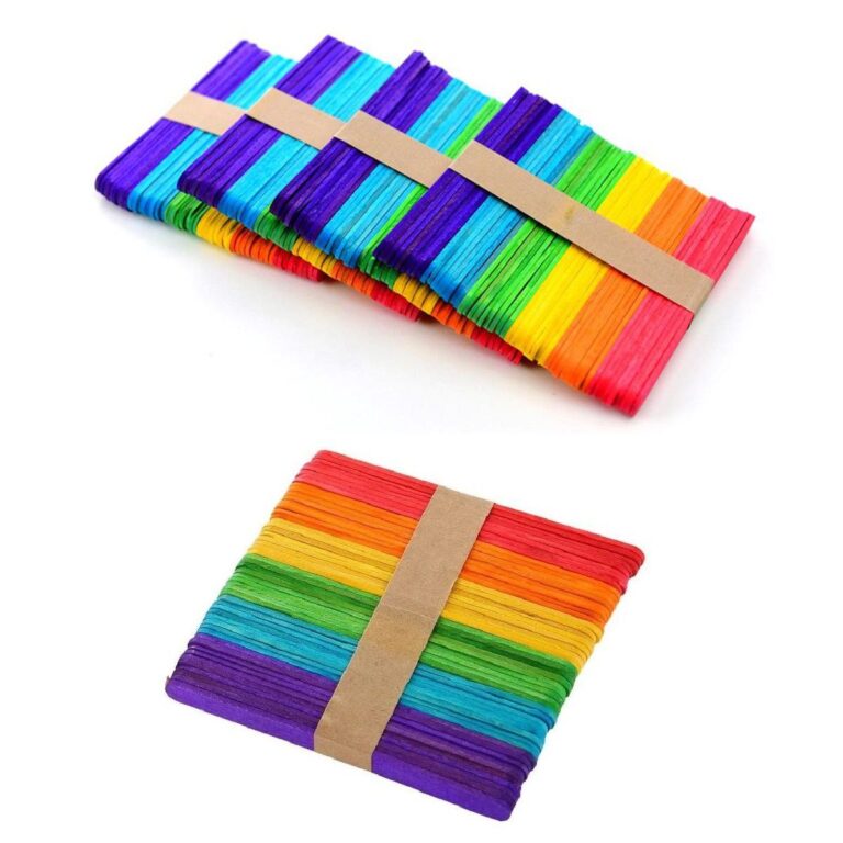 Bamboo Ice Cream Sticks – Rainbow colours – Pots And Things