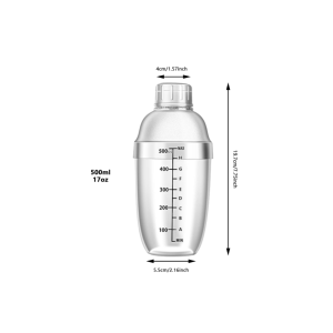 500ml/17oz Plastic Cocktail Shaker