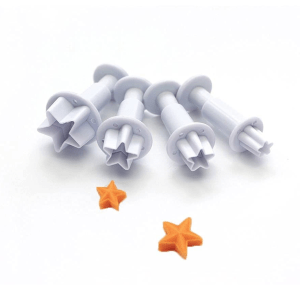 Star Mini Fondant Plunger Cutter Set -4pc