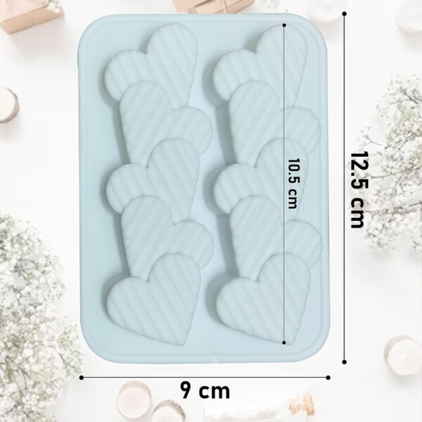 2 Cavity Stript Heart Shape Candle Mould - Image 2