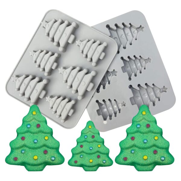 6 Cavity Christmas/Pine Tree Silicone Fondant Mould