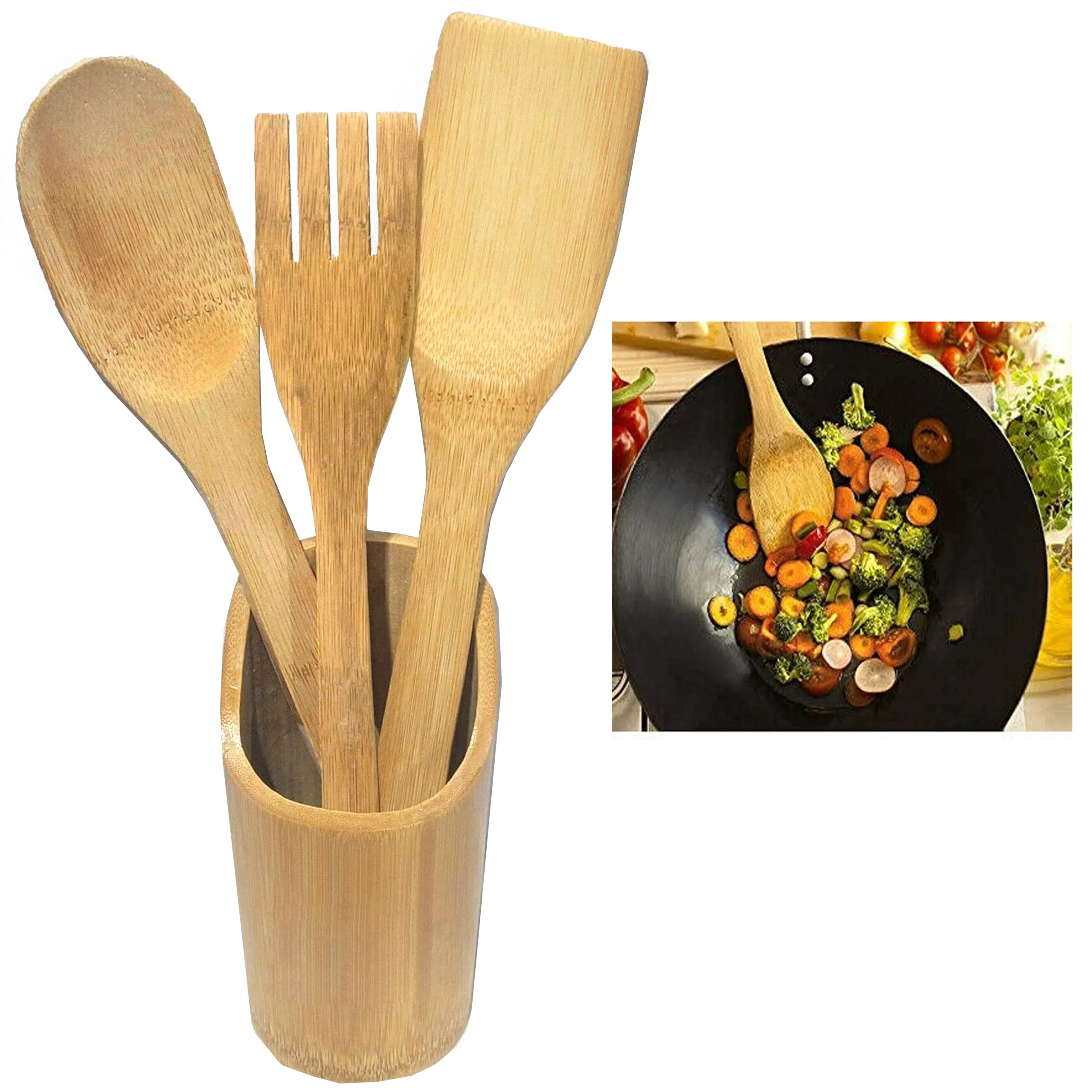 Bamboo Kitchen Utensil Set -4pc