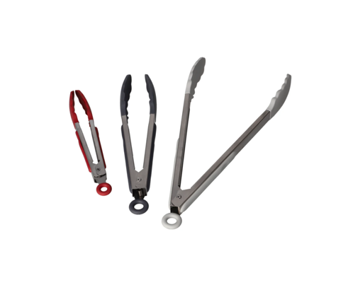 3 Piece Silicone Kitchen Tongs Set