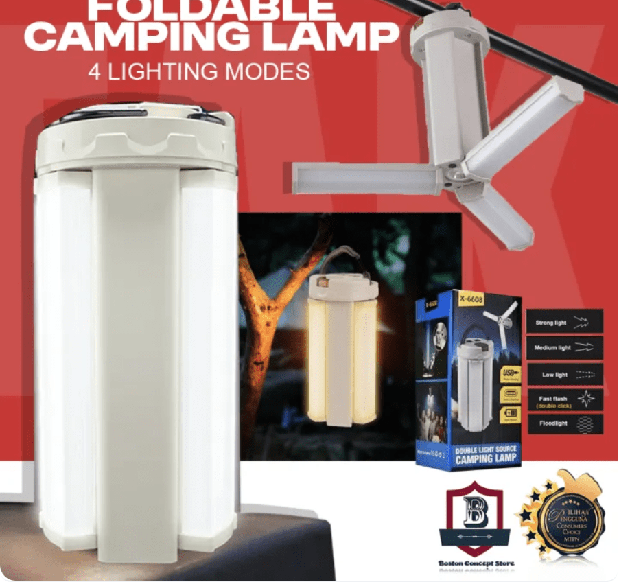 Rechargeable Foldable Camping Lantern With Expand Mode Hanging Light - Image 3