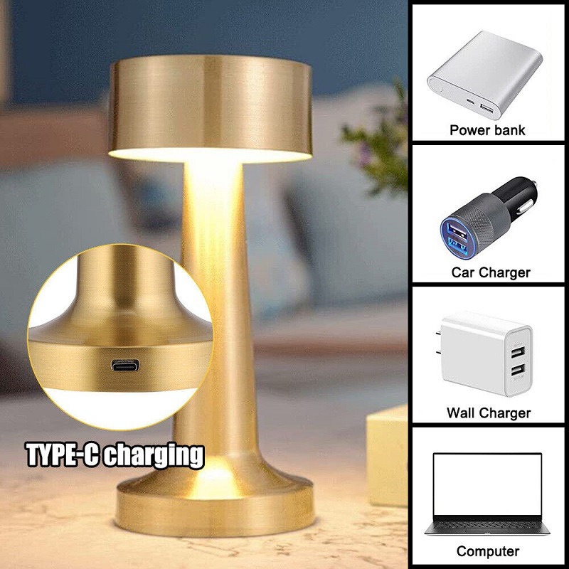 Rechargeable Dumbbell Shaped LED Table Lamp Touch 3 Colour Modes 6000K - Image 2