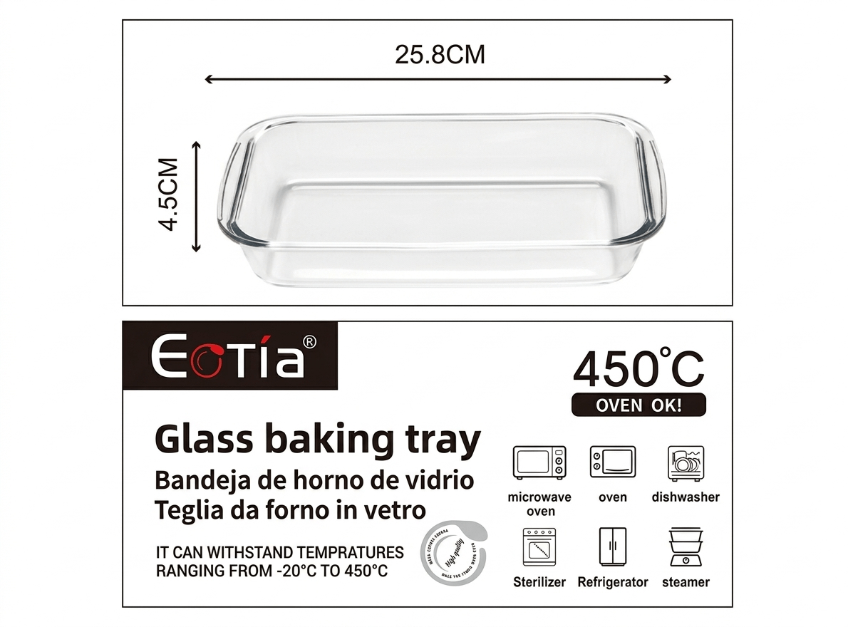 High-Resistance Glass Baking Tray (1.0L) - Image 2