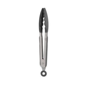 23cm Premium Silicone Kitchen Tongs – Dark Grey