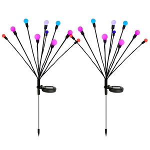 Swaying Solar Starburst Lights - Multi-Color Garden Decor (2-Pack)