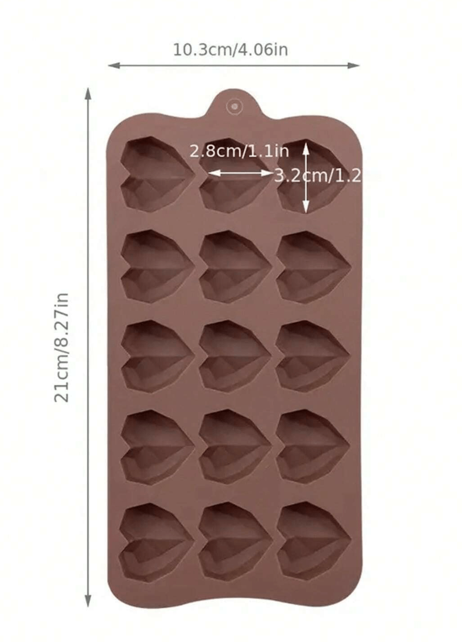 Geo Heart Silicone Mould - 15 Cavity - Image 2