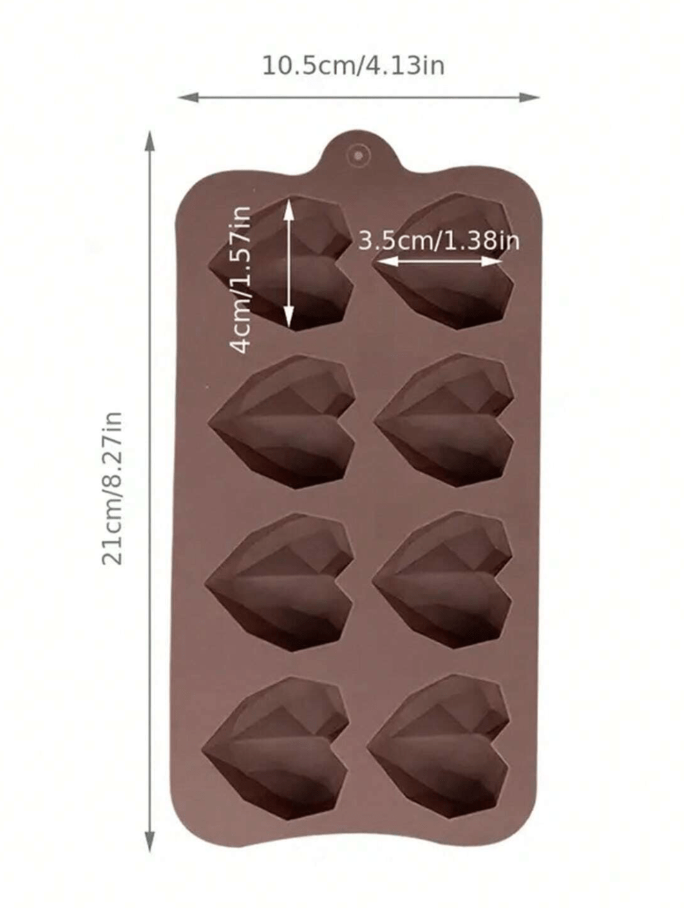 Geo Heart Silicone Mould - 8 Hole - Image 2
