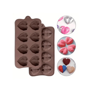 Geo Heart Silicone Mould - 8 Hole