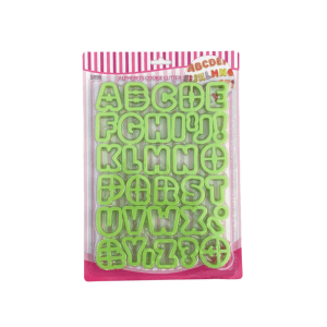 34-Piece Plastic Alphabet & Punctuation Cookie Cutter Set (Model S898)