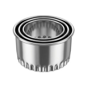 3-Piece Stainless Steel Scalloped Round Cookie Cutter Set