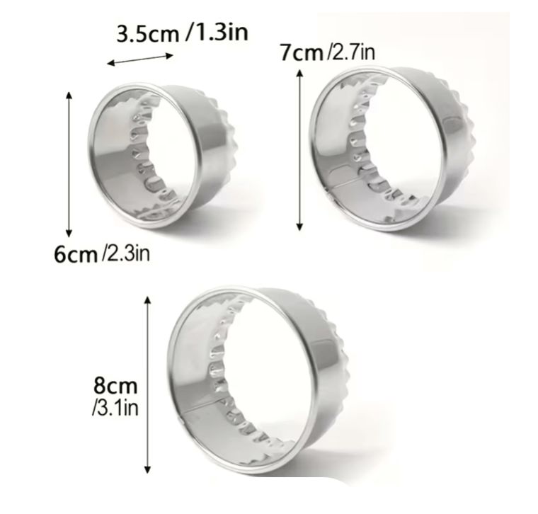 3-Piece Stainless Steel Scalloped Round Cookie Cutter Set - Image 3