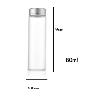 Elegant 80ml Glass Storage Bottle with Silver Lid