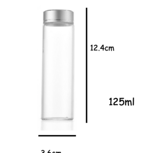 Premium 125ml Flat-Bottom Glass Tube Bottle with Silver Cap
