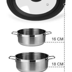 Universal Glass Pot Lid - 16cm, 18cm, and 20cm