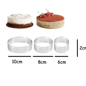 3-Piece Professional Perforated Tart Ring Set (6cm, 8cm, 10cm)