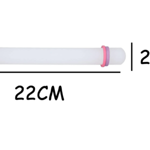 22cm Non-Stick Fondant Rolling Pin with Guide Rings