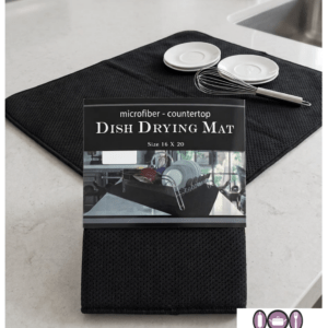 Microfibre Countertop Dish Drying Mat - Black, 40.6 x 50.8cm