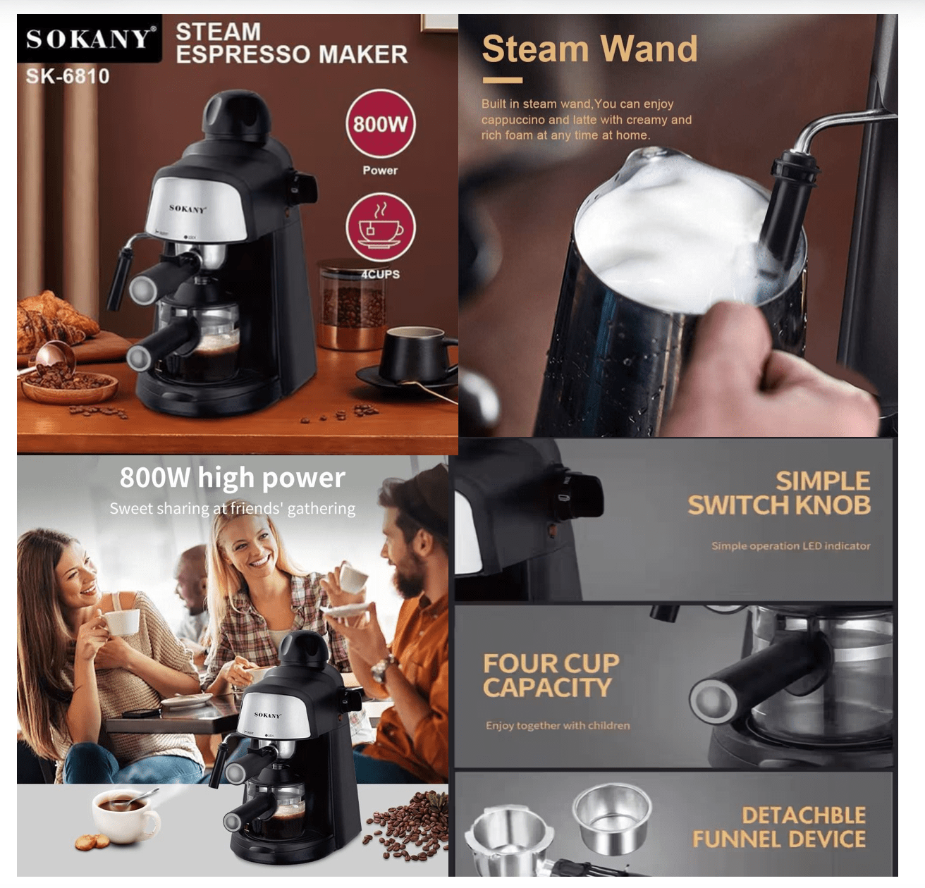 Sokany Steam Espresso Maker - Image 2