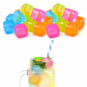 12-Piece Reusable Plastic Ice Cubes – Colourful & Non-Diluting