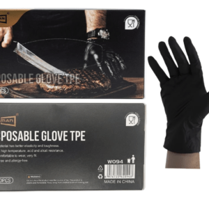 Kallman Black TPE Disposable Gloves (100-Pack) – Size Large