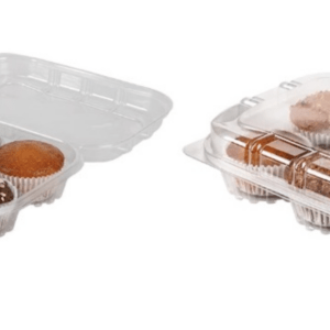 Clear 6-Cup Plastic Cupcake & Muffin Clamshell Container