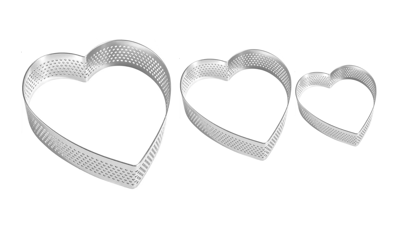 3-Piece Perforated Heart Tart & Cookie Cutter Set