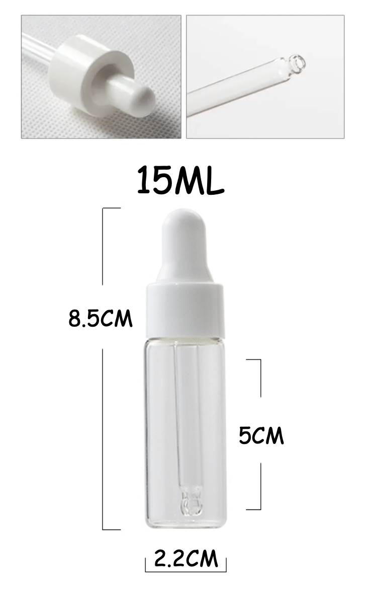 4pc Essential Oil Glass Dropper Bottle Set (15ml) - Image 2