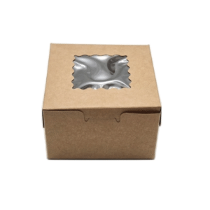 Single Kraft Cupcake Box with Window Insert