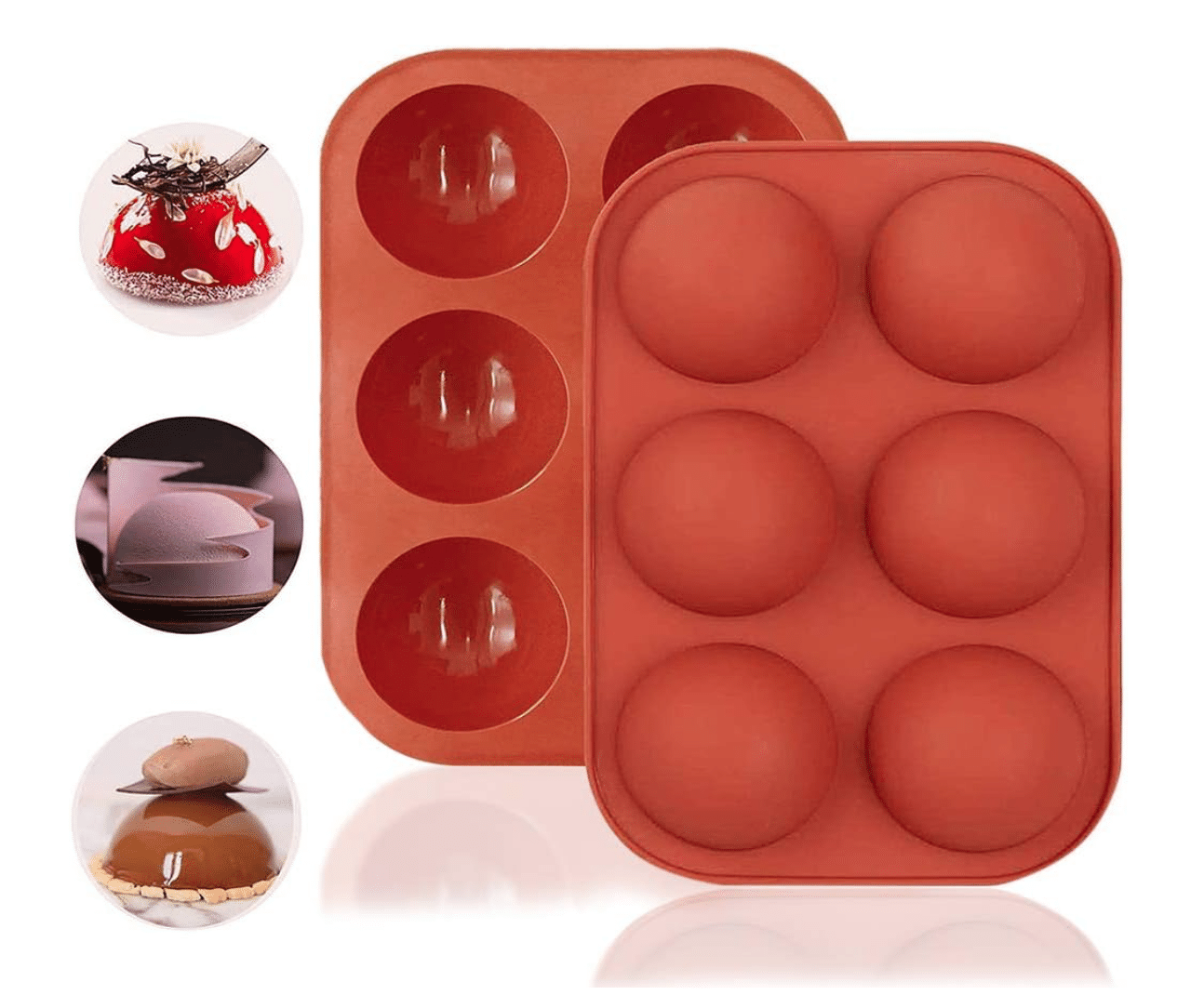 6-Cavity Silicone Half Sphere Mould