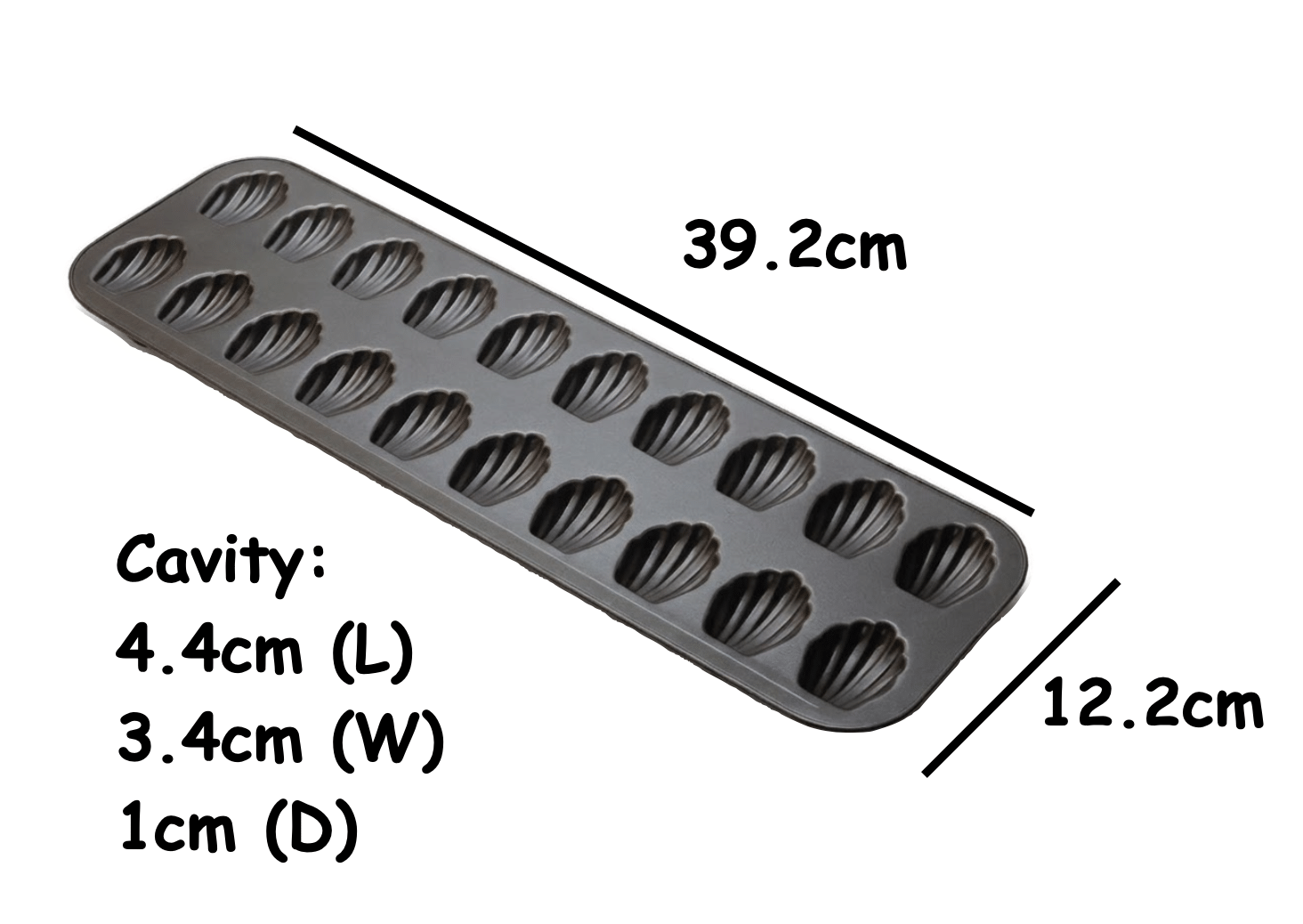 20-Cavity Madeleine Shell Non-Stick Carbon Steel Baking Pan - Image 2