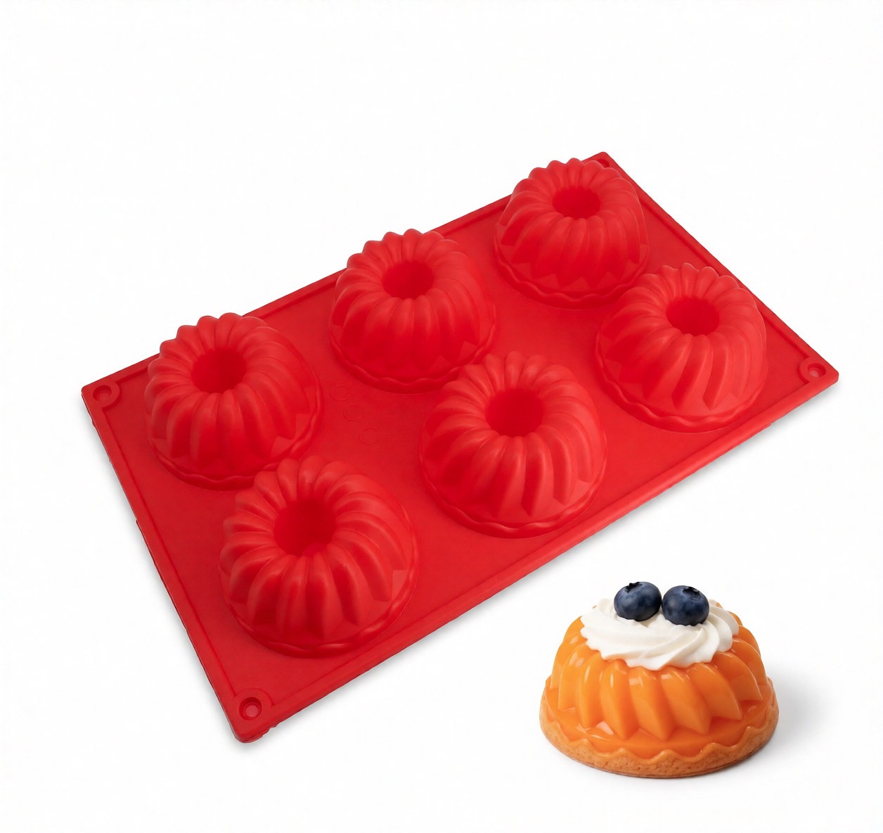 6-Cavity Bundt Cake Silicone Mould