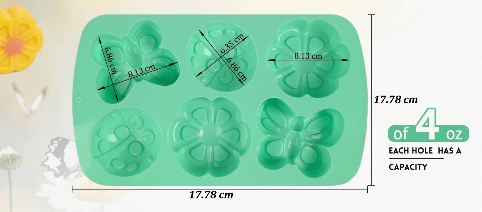 6-Cavity Garden Nature Silicone Baking & Craft Mould - Image 2