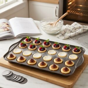 24-Cup Non-Stick Mini Cheesecake & Desserts Pan with Loose Bottoms
